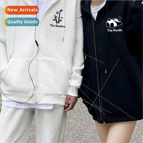 Autumn winter  zipper cartoon hoodie sweater couple tops men