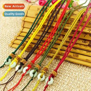 diy peace jade woven hand rope necklace buckle circle Jade