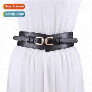 imation leather metal Women buckle versatile double dec belt