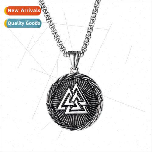 Europe Hip Hop Viking Vintage Ding Triangle Rune Men Stainle