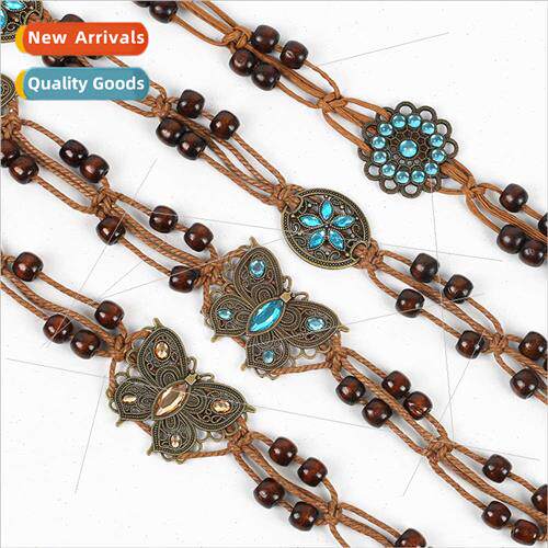 Handmade Braided Waistband Metal Butterfly Waist Chain Women