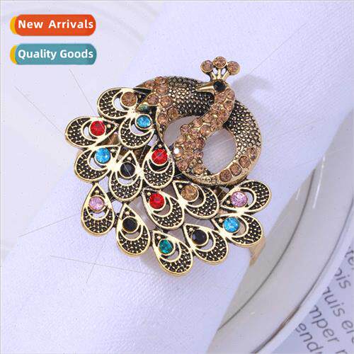 Hotel  napkin clasp mouth cloth ring alloy rhinestone pearl