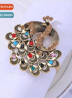 Hotel  napkin clasp mouth cloth ring alloy rhinestone pearl