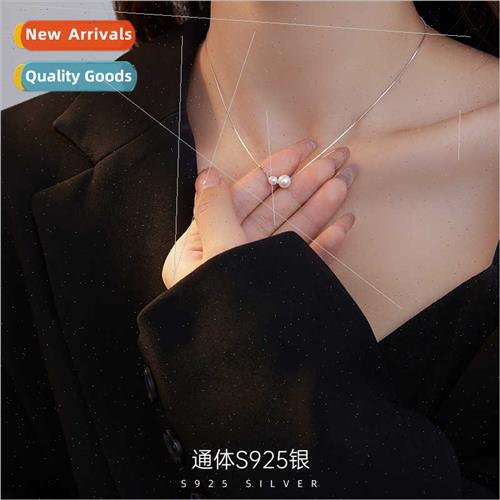 S925 silver pearl necklace women niche new shell beads colla