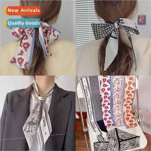 French scarf tie small women long ribbon Vintage hair