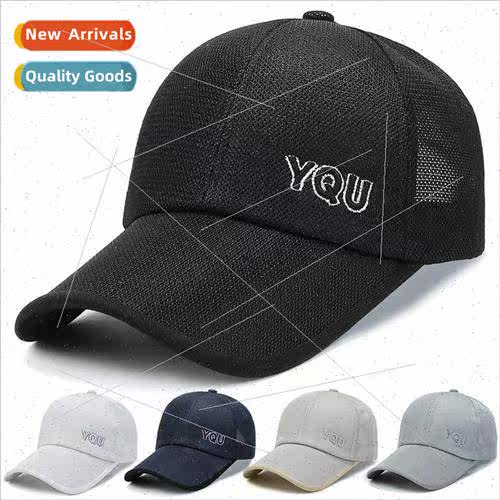 Men hat summer mesh baseball cap outdoor extended brim sun h