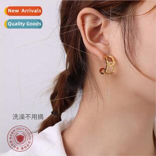 out hollowed geometric patchwork tani Jewelry earrings Korea