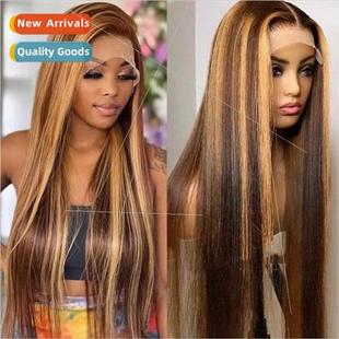 Women Gradient Mesh Europe Che Rose Wigs Long Fashion Colour