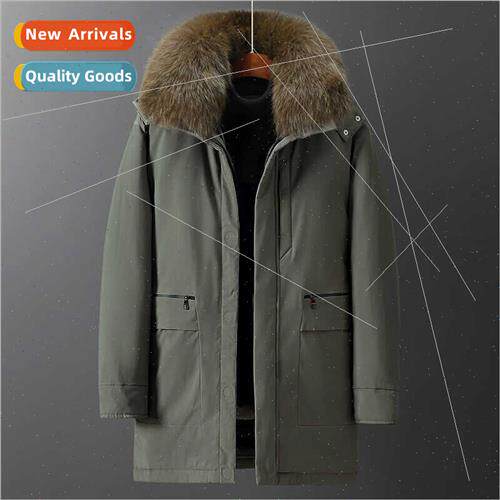 Winter new down jacket men in long middle-aged elderly fathe