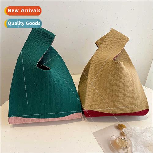 Large capacy small bag female striped knted handheld Tote To