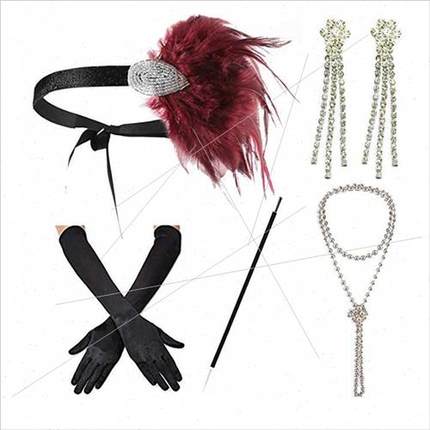 1920s Flapper girl dress Halloween party pop set decorations