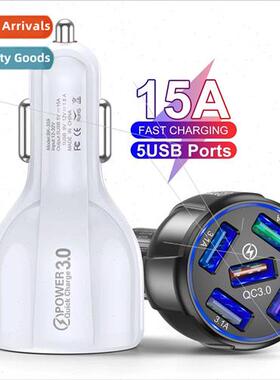 15A QC3.0 5USB car charger fast charger car charger one tow