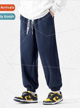 American retro sports pants men 2023 fall tide loose drawstr