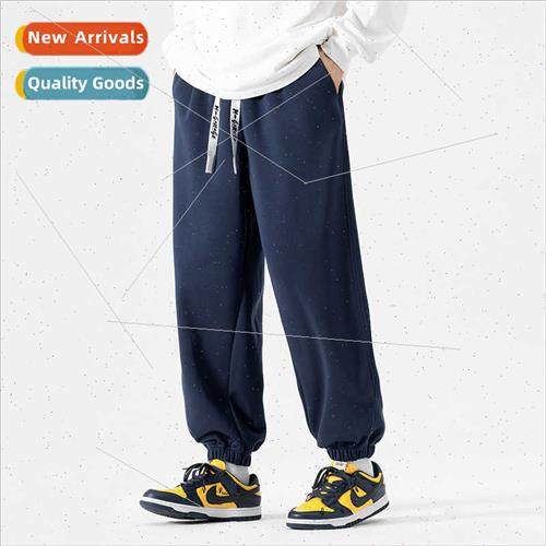 American retro sports pants men 2023 fall tide loose drawstr