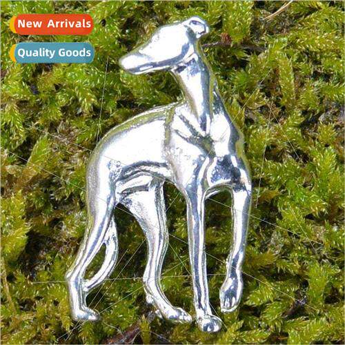 Pure pewter handmade puppy cute brooch high-grade retro cart