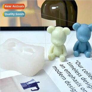 tting Standing Violent Bear licone Candle Flip Cake Mould Je