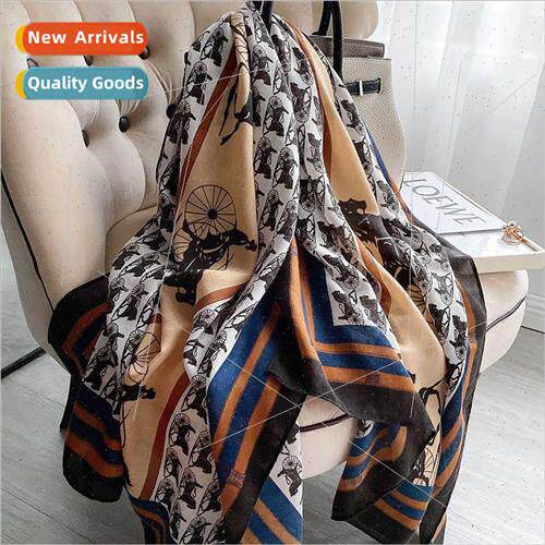 2021 Korean  cotton linen scarf autumn new travel travel sun
