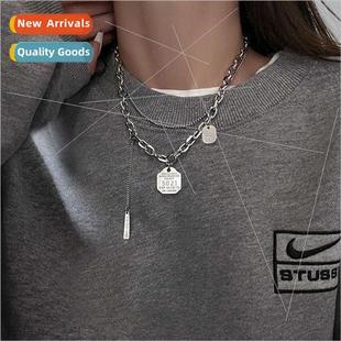 Double Layer Hip Square New Pendant 2022 Alphabet Necklace
