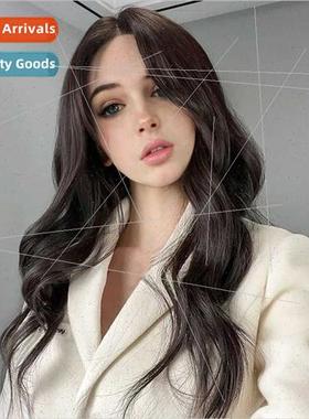 wigs women black center parted long curly wigs high temperat