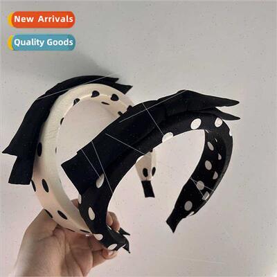 French heightening cranial polka dot hair bands sponge hairp