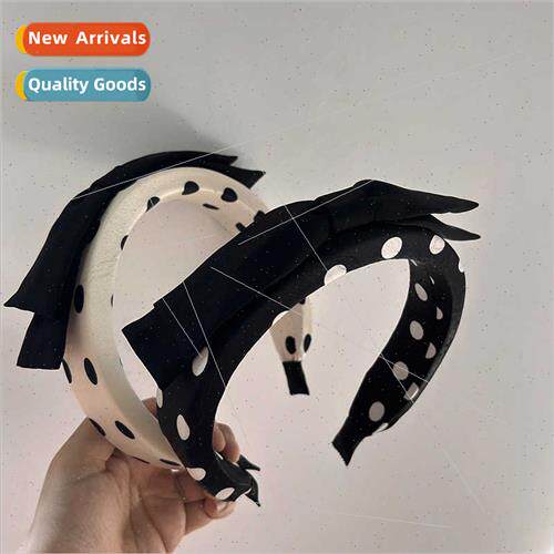 French heightening cranial polka dot hair bands sponge hairp