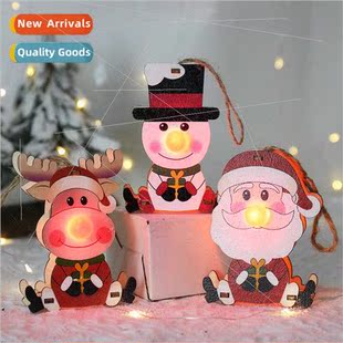 Ornament ghted Wooden Small Old Christmas Pendant Decoration