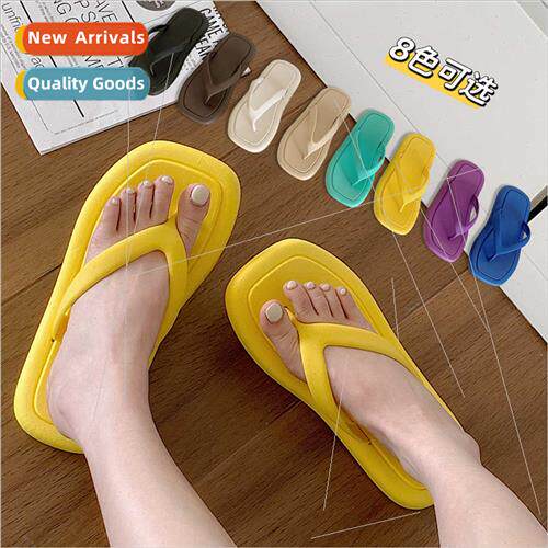 Japanese simple ins fashion solid color flip-flops female su