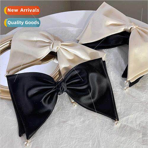 Korean headdress satin premium sense back head large bow spr