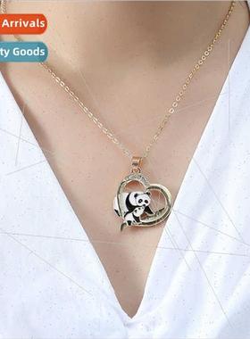 Cute heart-shaped diamond pendant alloy painting oil nationa