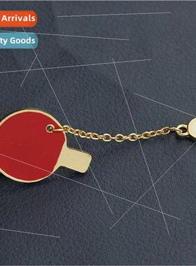 fashion creative sports wind ping pong brooch shirt clothing