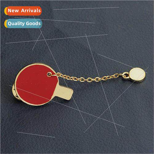 fashion creative sports wind ping pong brooch shirt clothing