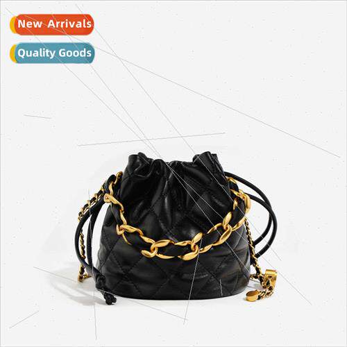 2023 new texture leather diamond lattice crossbody bucket ba