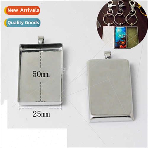 Pendant 25X50mm Europe Environmental Brass Rectangle lver Pl