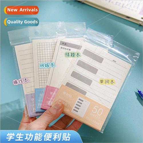 Multi-functional students review sticky notes error book cre