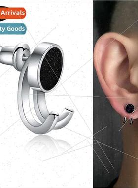 Punk rock black tanium steel earrings Korean  men girls dumb