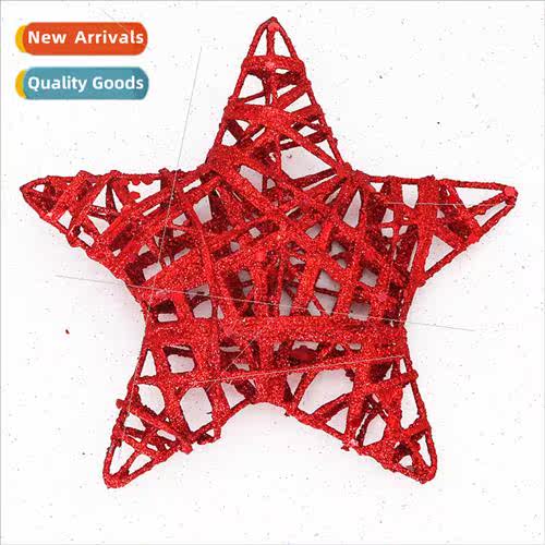 Christmas decorations 15cm gold dust wire pentagram gold sil