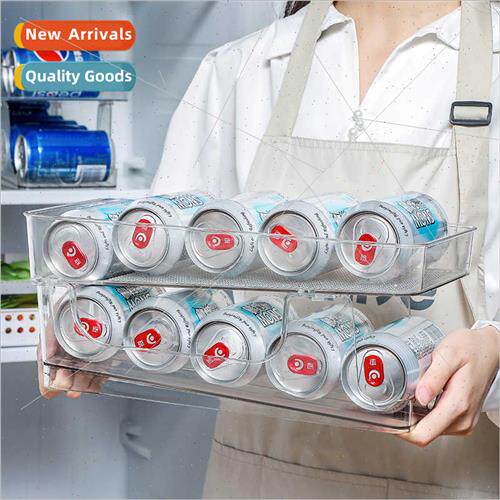 Refrigerator Drink Organizer Double Automatic Roll Down Shel