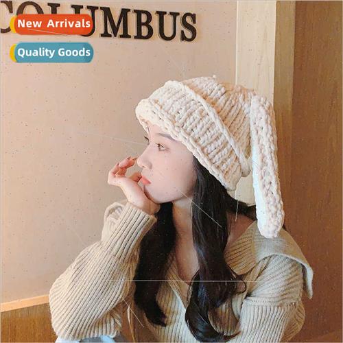 Chunky wool cap children cute rabb long ears fall winter thi