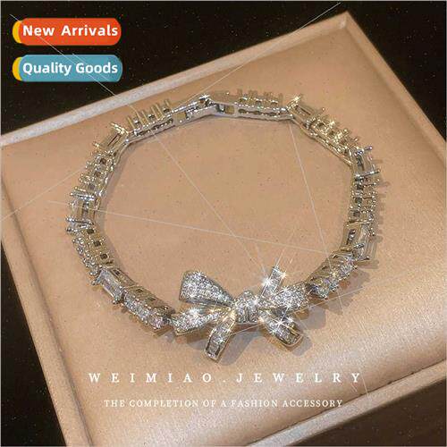 Fashion ins zirconia bow splicing bracelet simple fashion hu