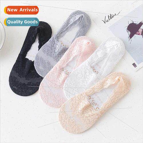 Spring summer new lace boat socks full silicone -slip shallo