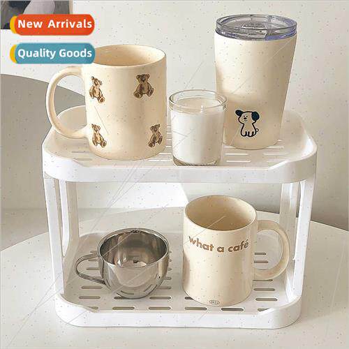 Double water cup shelf simple storage rack desktop multifunc