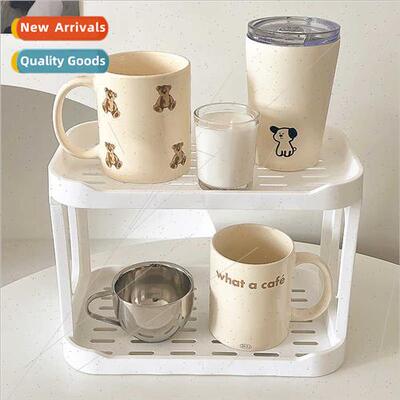 Double water cup shelf simple storage rack desktop multifunc