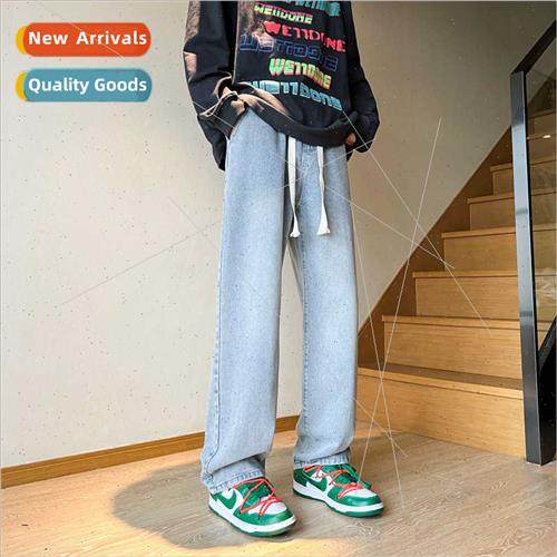 Denim jeans men spring summer American high set washed old p