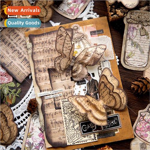 Time silhouette material lerary retro English handbook DIY d