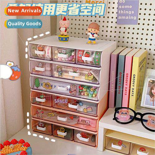 Desktop organizer acrylic drawer dust shelves student dormor