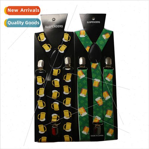 2.5cm wide cute cartoon beer printing straps clip men women