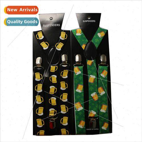 2.5cm wide cute cartoon beer printing straps clip men women