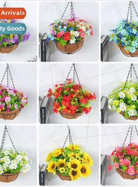 Spring Flower Hanging Basket Various Bow Hanging Basket Wrea