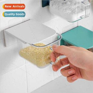Simple kitchen spice box salt shaker hole-free wall-mounted