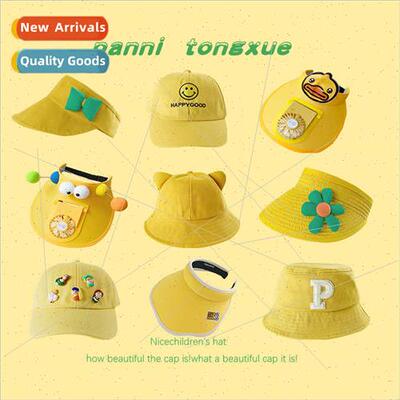 Kindergarten small yellow hat summer children sun hat outdoo